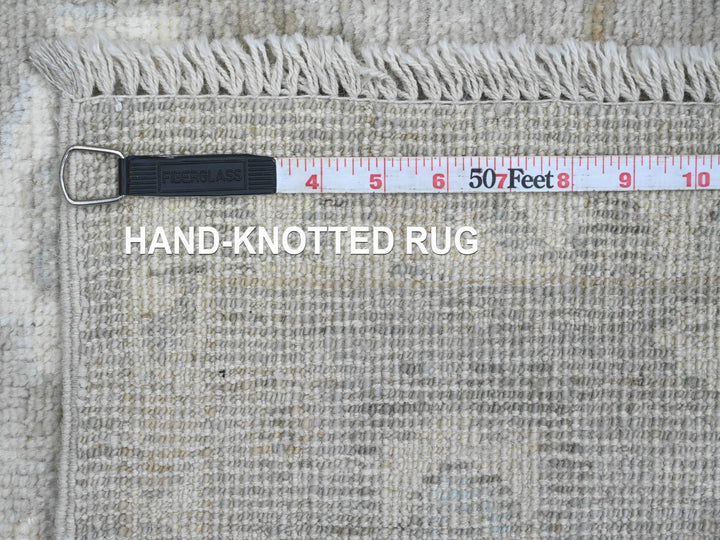 4'1" x 5'10" New Hand Knotted Grey Wool Rectangle Oriental Rug - MOA10220567