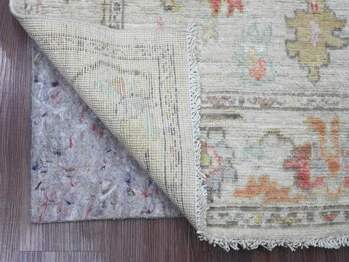 3'10" x 5'10" New Hand Knotted Ivory Wool Rectangle Oriental Rug - MOA10220568