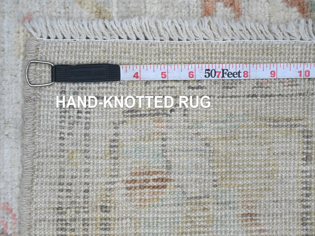 3'10" x 5'10" New Hand Knotted Ivory Wool Rectangle Oriental Rug - MOA10220568