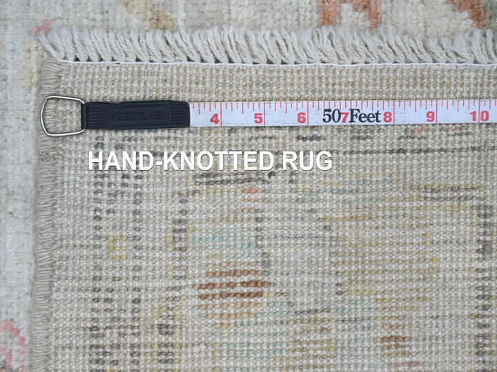 3'10" x 5'10" New Hand Knotted Ivory Wool Rectangle Oriental Rug - MOA10220568