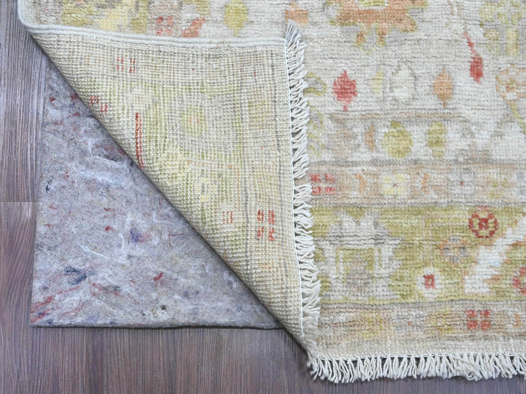 4'0" x 11'9" New Hand Knotted Ivory Wool Runner Oriental Rug - MOA10220571