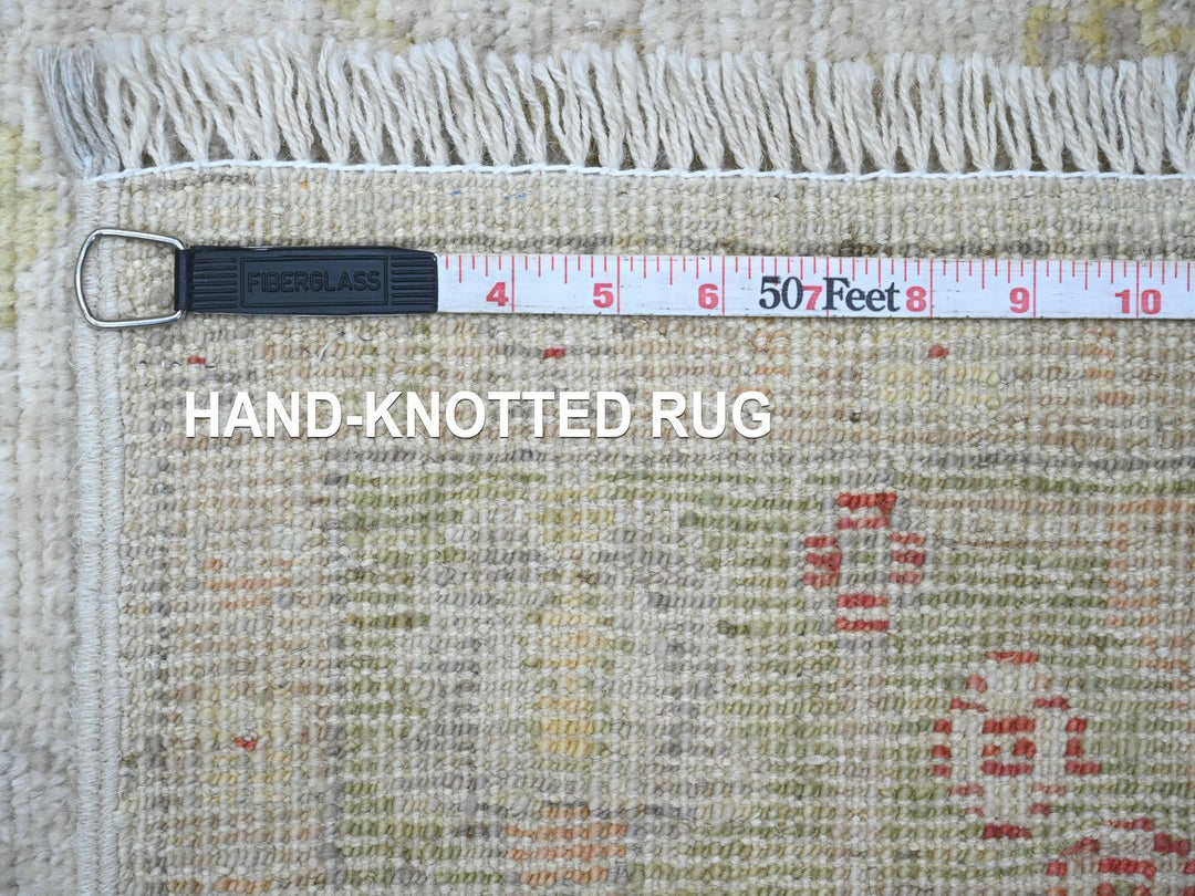 4'0" x 11'9" New Hand Knotted Ivory Wool Runner Oriental Rug - MOA10220571