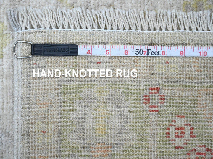 4'0" x 11'9" New Hand Knotted Ivory Wool Runner Oriental Rug - MOA10220571