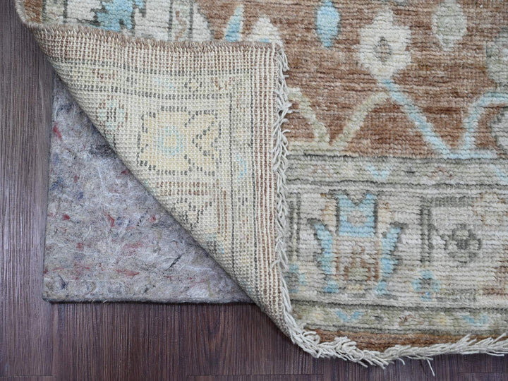 2'10" x 5'10" New Hand Knotted Brown Wool Runner Oriental Rug - MOA10220572
