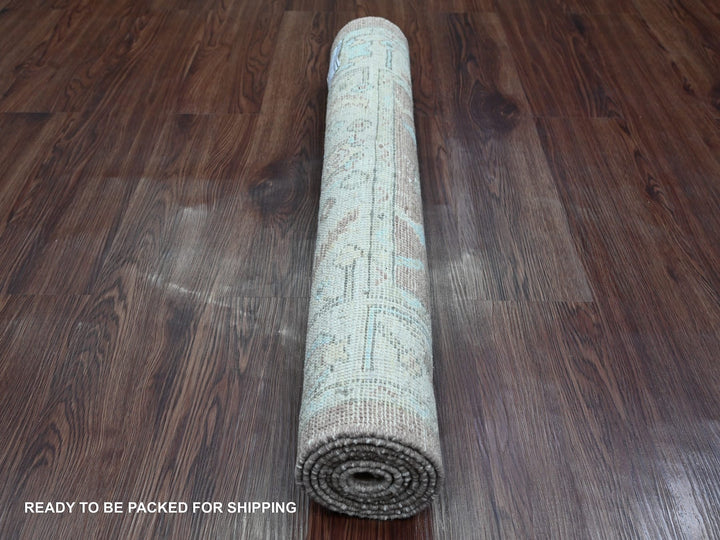 2'10" x 5'10" New Hand Knotted Brown Wool Runner Oriental Rug - MOA10220572