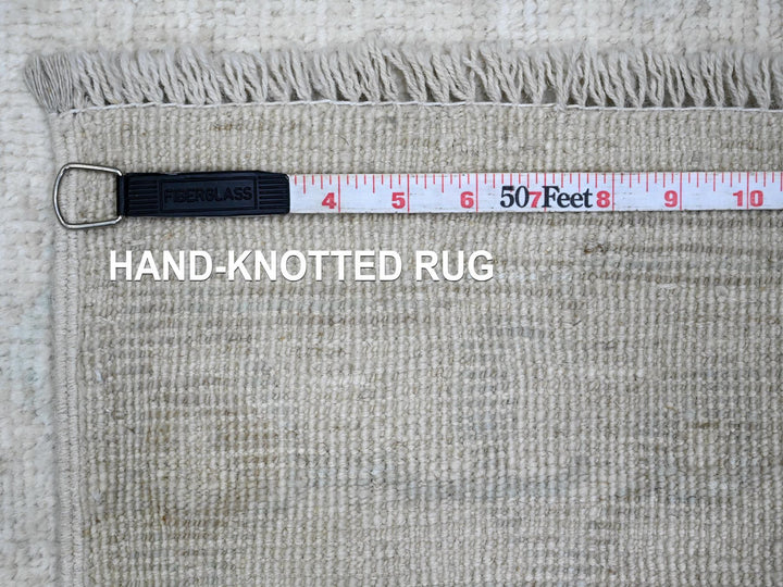 2'8" x 9'8" New Hand Knotted Ivory Wool Runner Oriental Rug - MOA10220577