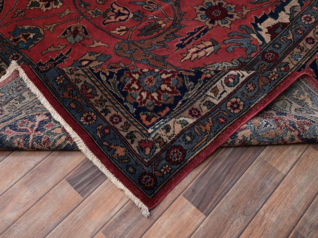 13'2" x 20'8" Vintage Hand Knotted Red Wool Rectangle Oriental Rug - MOA1022057