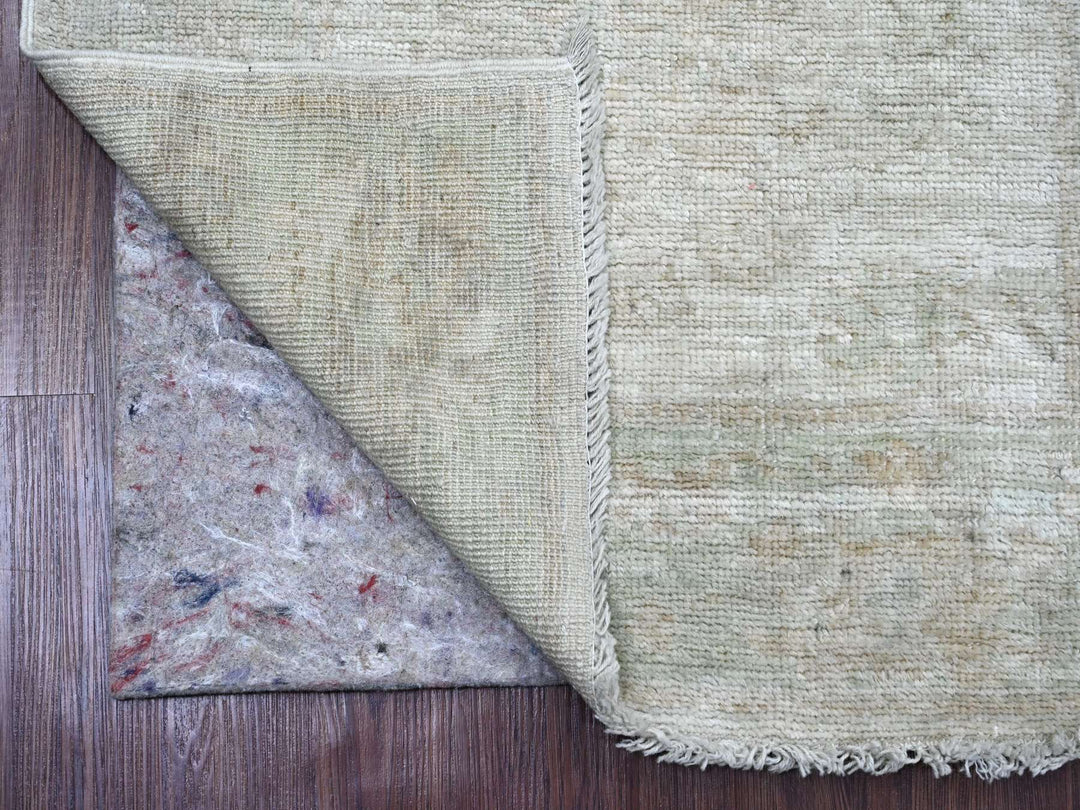 2'10" x 11'5" New Hand Knotted Ivory Wool Runner Oriental Rug - MOA10220584