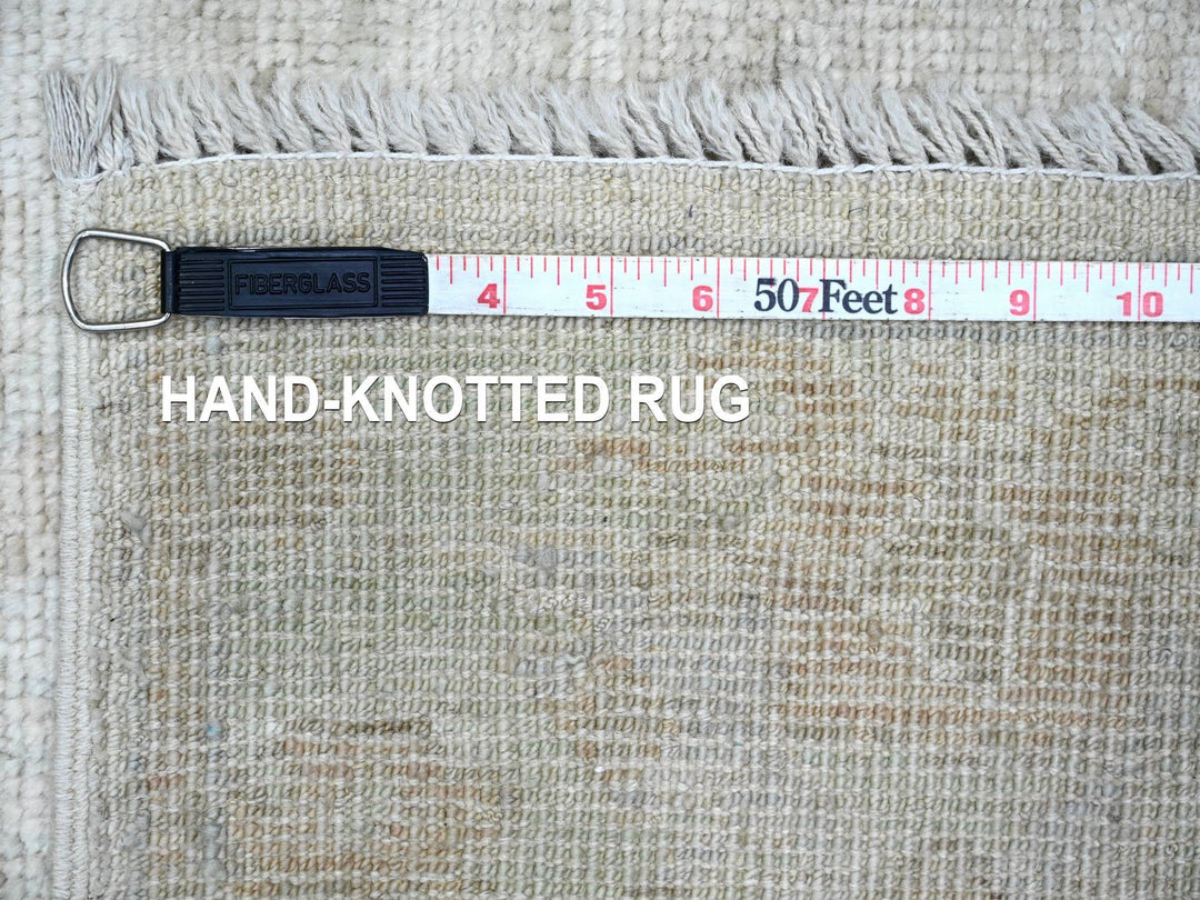 2'10" x 11'5" New Hand Knotted Ivory Wool Runner Oriental Rug - MOA10220584