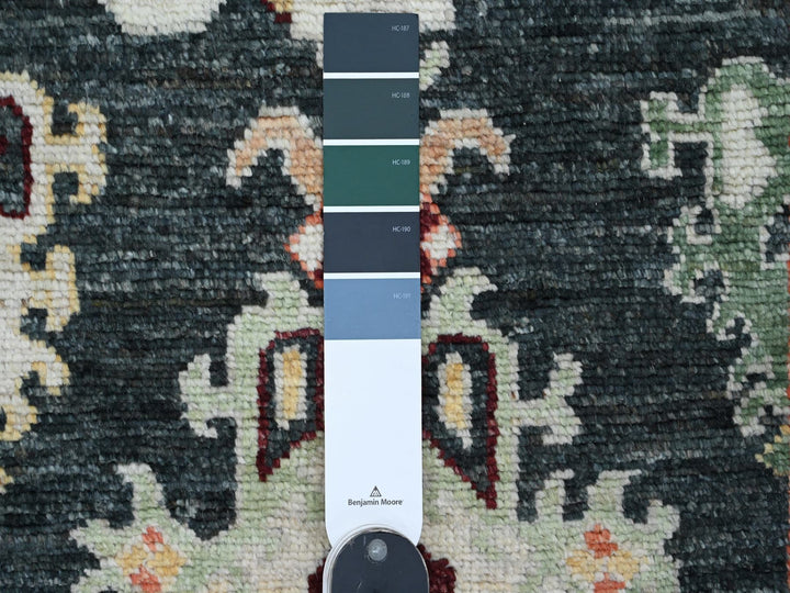 2'8" x 9'10" New Hand Knotted Black Wool Runner Oriental Rug - MOA10220585