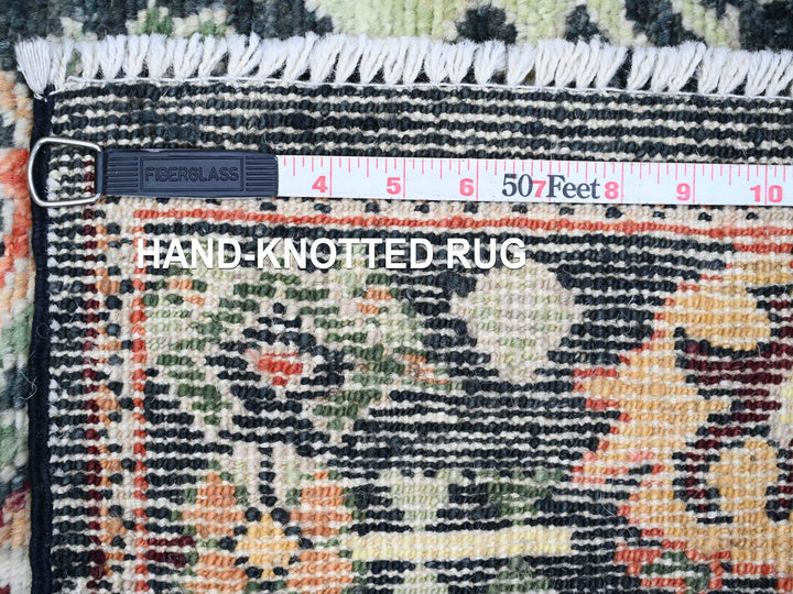 2'8" x 9'10" New Hand Knotted Black Wool Runner Oriental Rug - MOA10220585