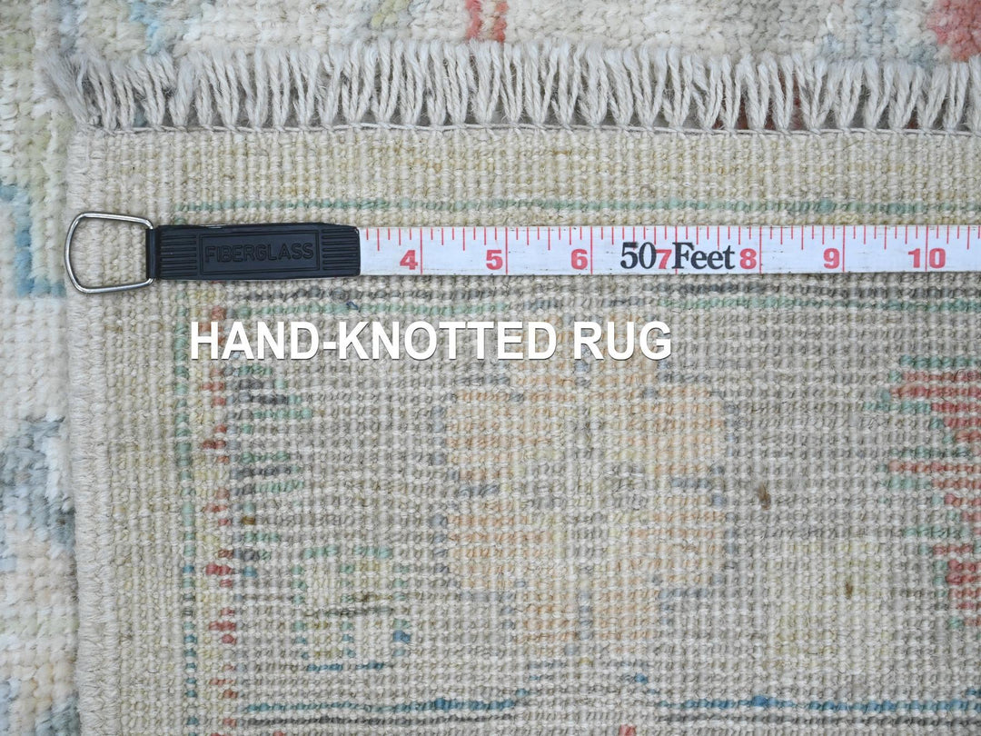2'10" x 7'9" New Hand Knotted Ivory Wool Runner Oriental Rug - MOA10220587