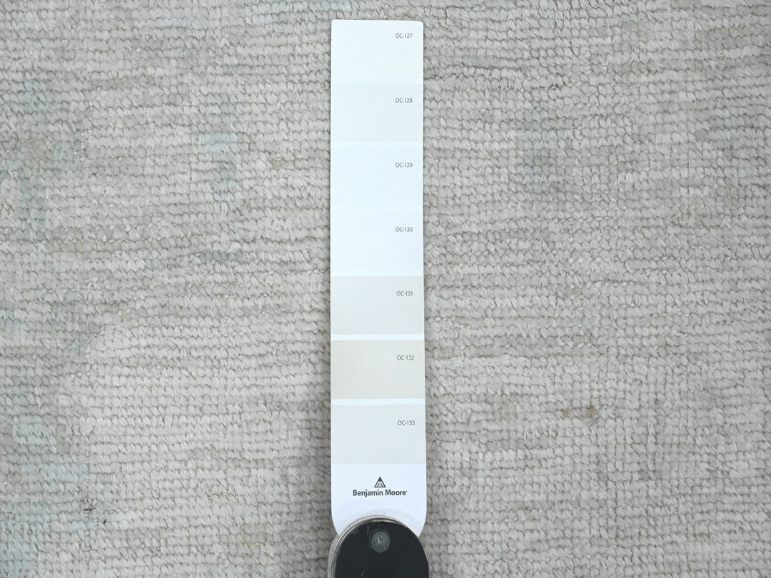 2'7" x 7'9" New Hand Knotted Ivory Wool Runner Oriental Rug - MOA10220588