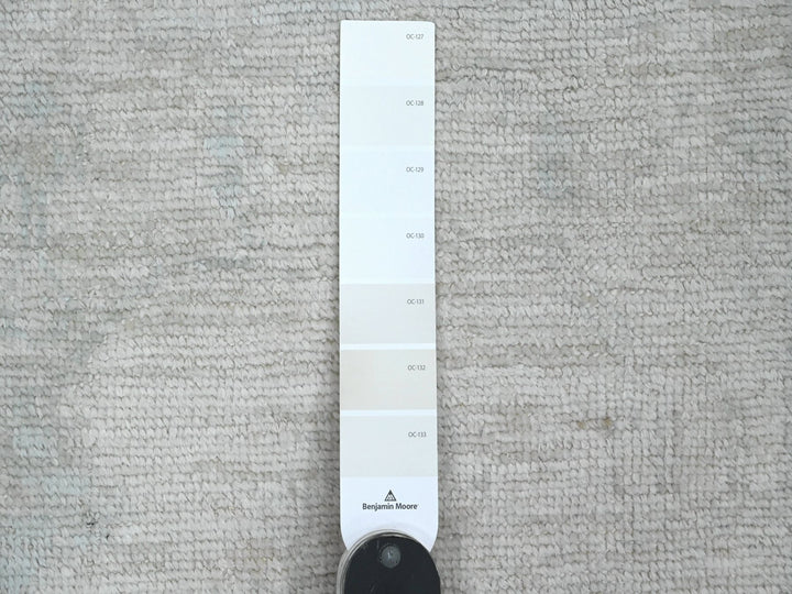 2'7" x 7'9" New Hand Knotted Ivory Wool Runner Oriental Rug - MOA10220588