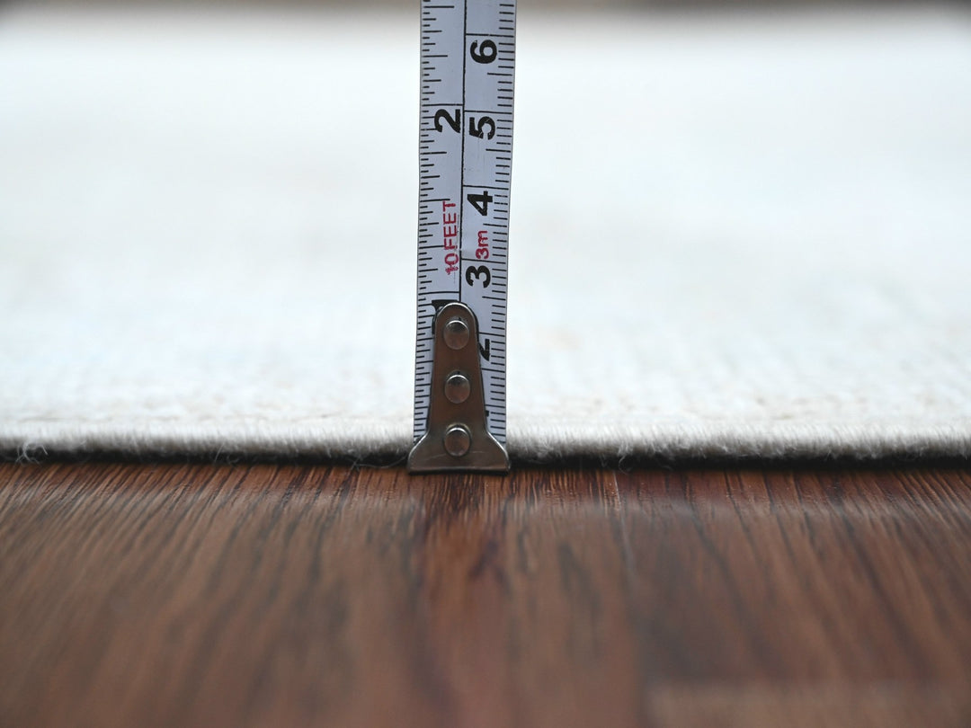 2'7" x 7'9" New Hand Knotted Ivory Wool Runner Oriental Rug - MOA10220588