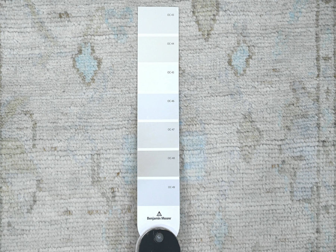 2'6" x 9'7" New Hand Knotted Grey Wool Runner Oriental Rug - MOA10220591