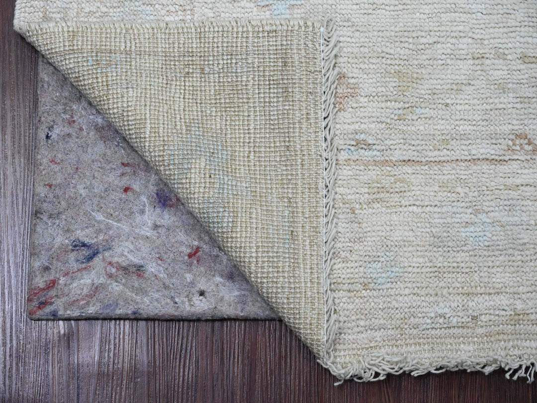 3'0" x 9'9" New Hand Knotted Ivory Wool Runner Oriental Rug - MOA10220592