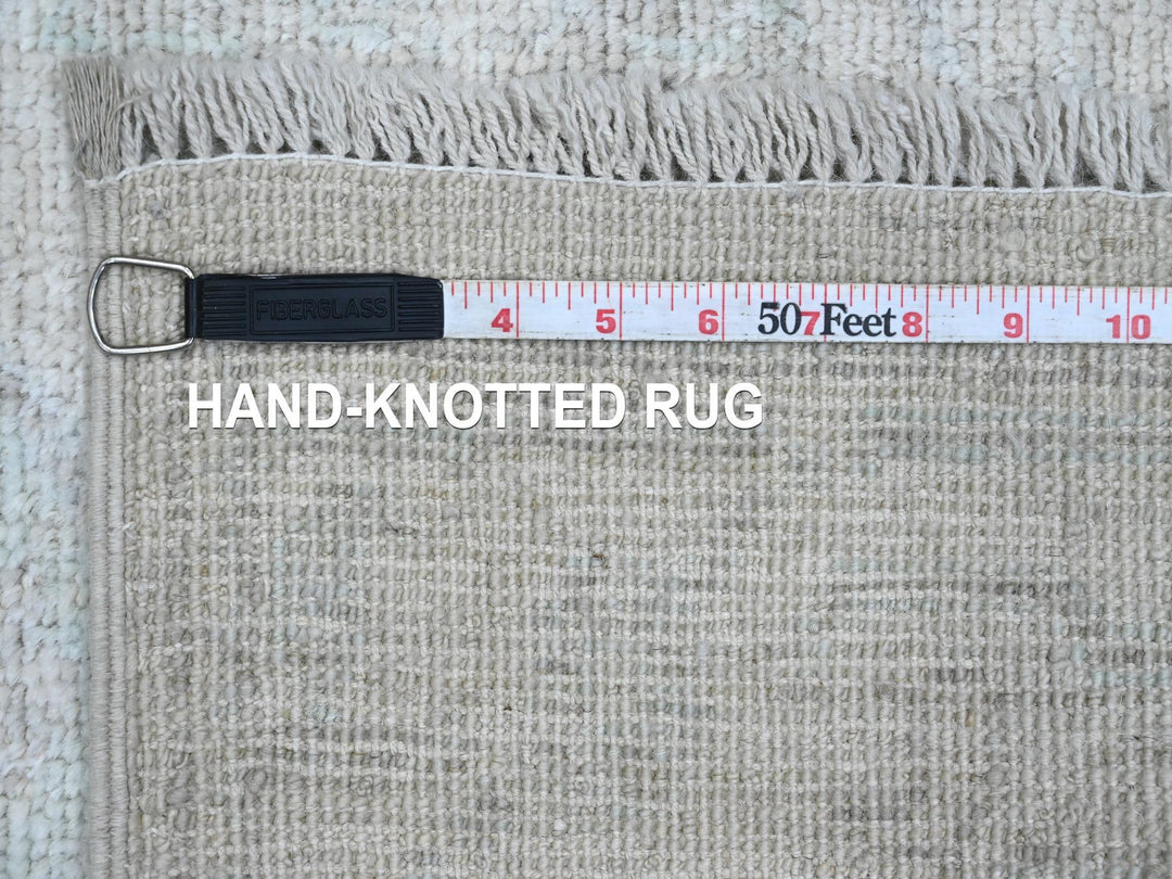 2'7" x 7'8" New Hand Knotted Ivory Wool Runner Oriental Rug - MOA10220593