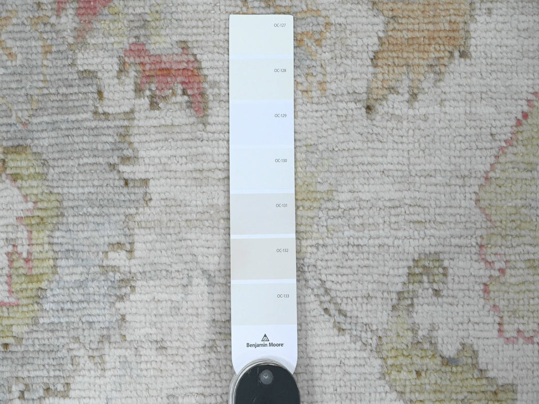 4'0" x 19'2" New Hand Knotted Ivory Wool Runner Oriental Rug - MOA10220595