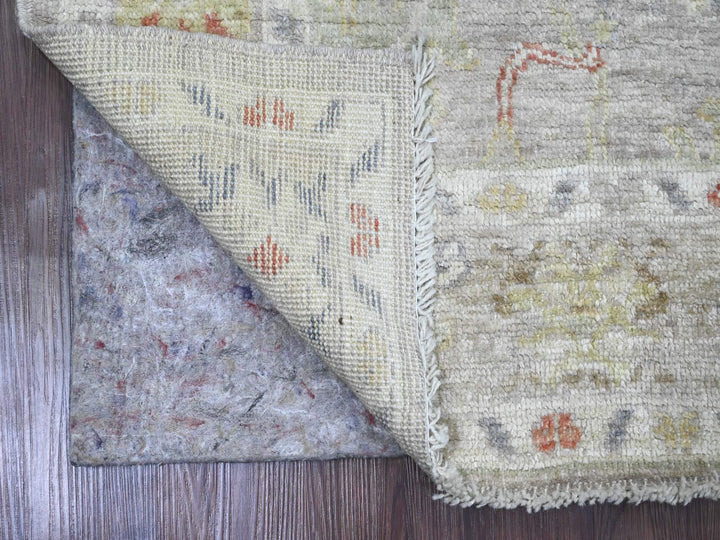 4'1" x 5'9" New Hand Knotted Grey Wool Rectangle Oriental Rug - MOA10220596