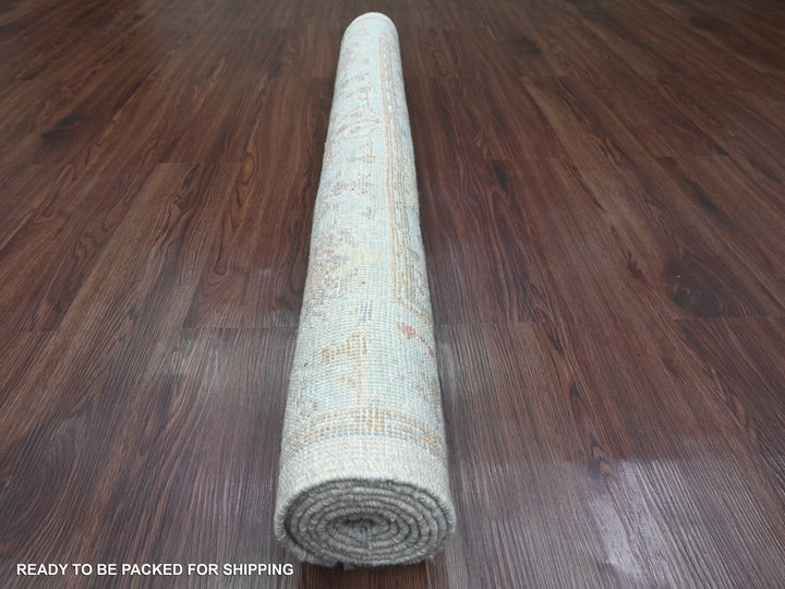 4'1" x 6'7" New Hand Knotted Grey Wool Rectangle Oriental Rug - MOA10220598