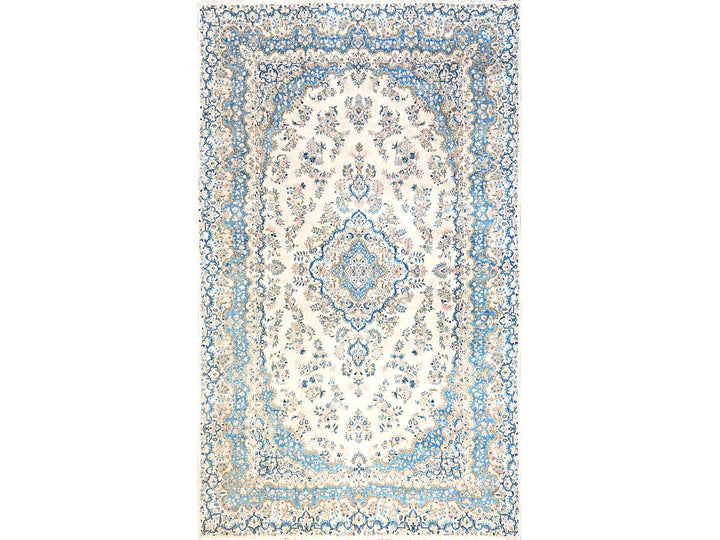 10'1" x 16'9" Vintage Hand Knotted Ivory Wool Rectangle Oriental Rug - MOA1022059