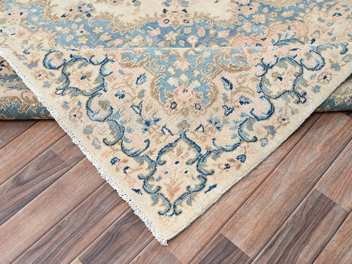 10'1" x 16'9" Vintage Hand Knotted Ivory Wool Rectangle Oriental Rug - MOA1022059