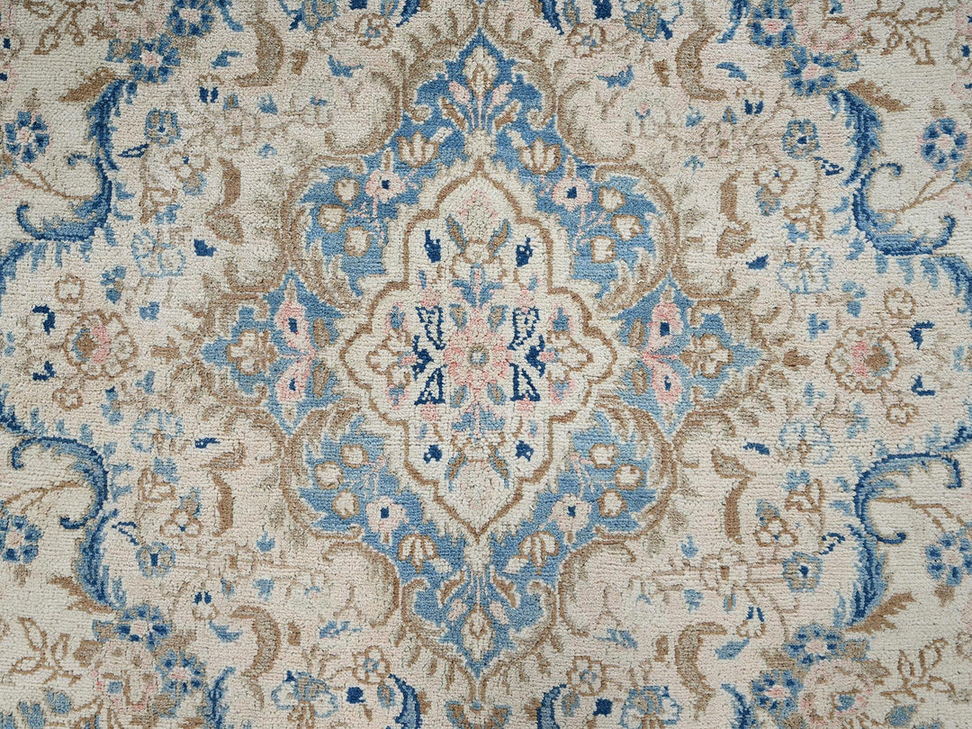 10'1" x 16'9" Vintage Hand Knotted Ivory Wool Rectangle Oriental Rug - MOA1022059