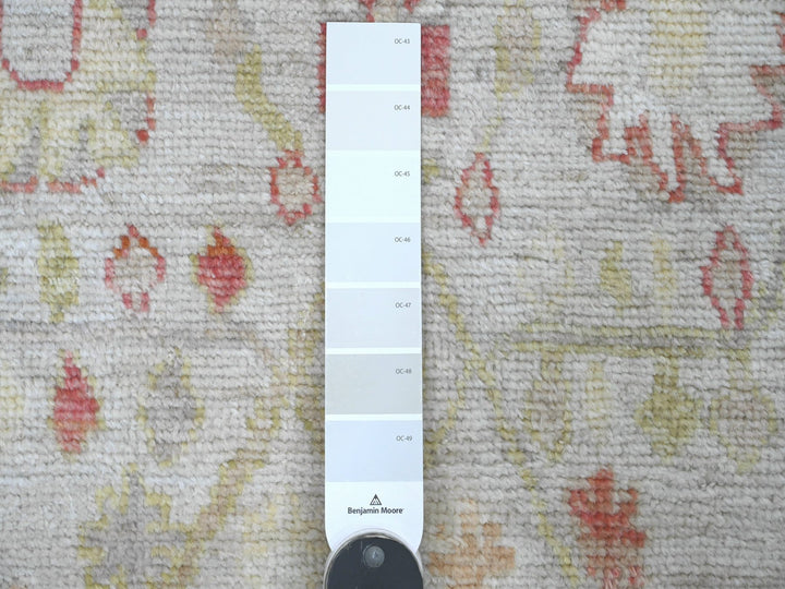3'11" x 11'9" New Hand Knotted Ivory Wool Runner Oriental Rug - MOA10220600