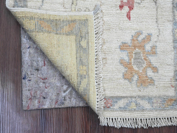 1'11" x 2'11" New Hand Knotted Ivory Wool Rectangle Oriental Rug - MOA10220601