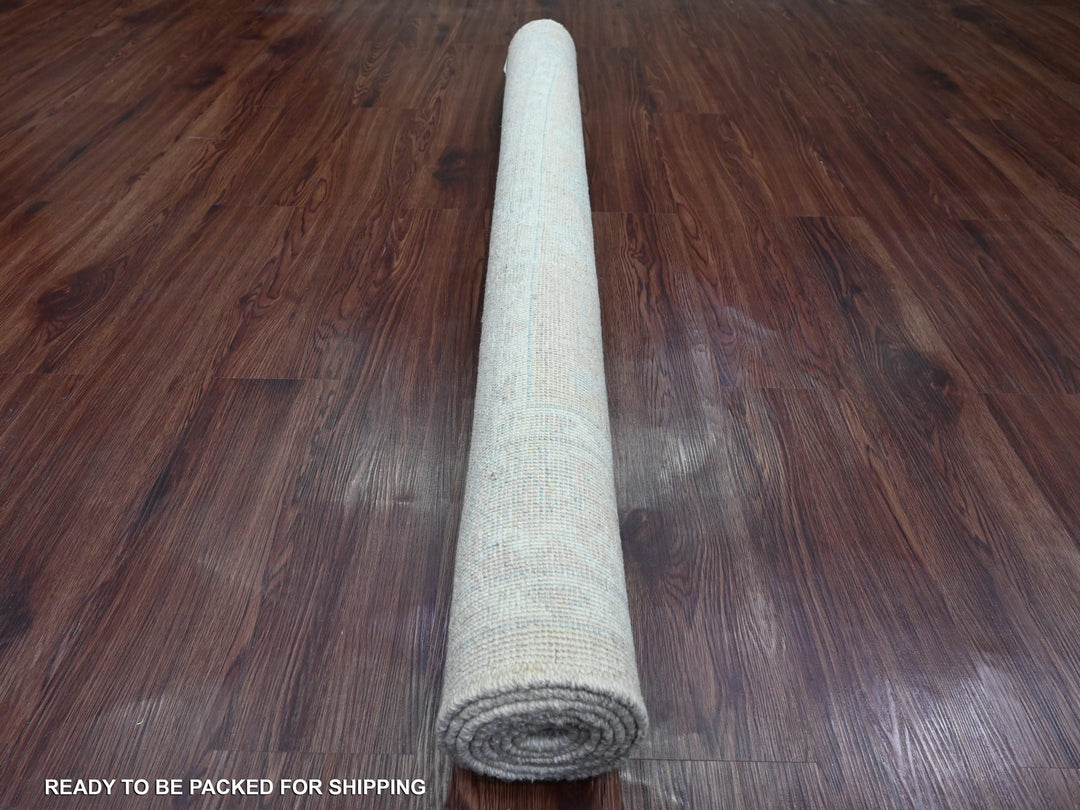 5'1" x 6'7" New Hand Knotted Ivory Wool Rectangle Oriental Rug - MOA10220604