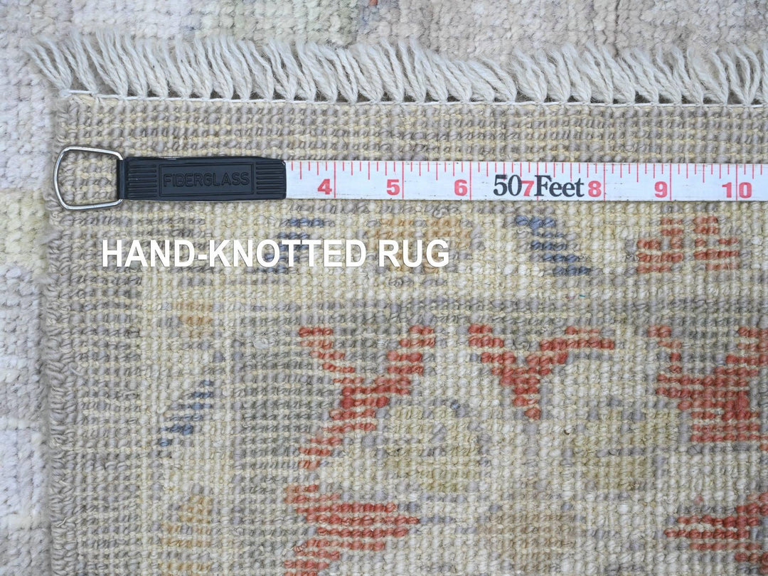 5'1" x 6'7" New Hand Knotted Grey Wool Rectangle Oriental Rug - MOA10220605
