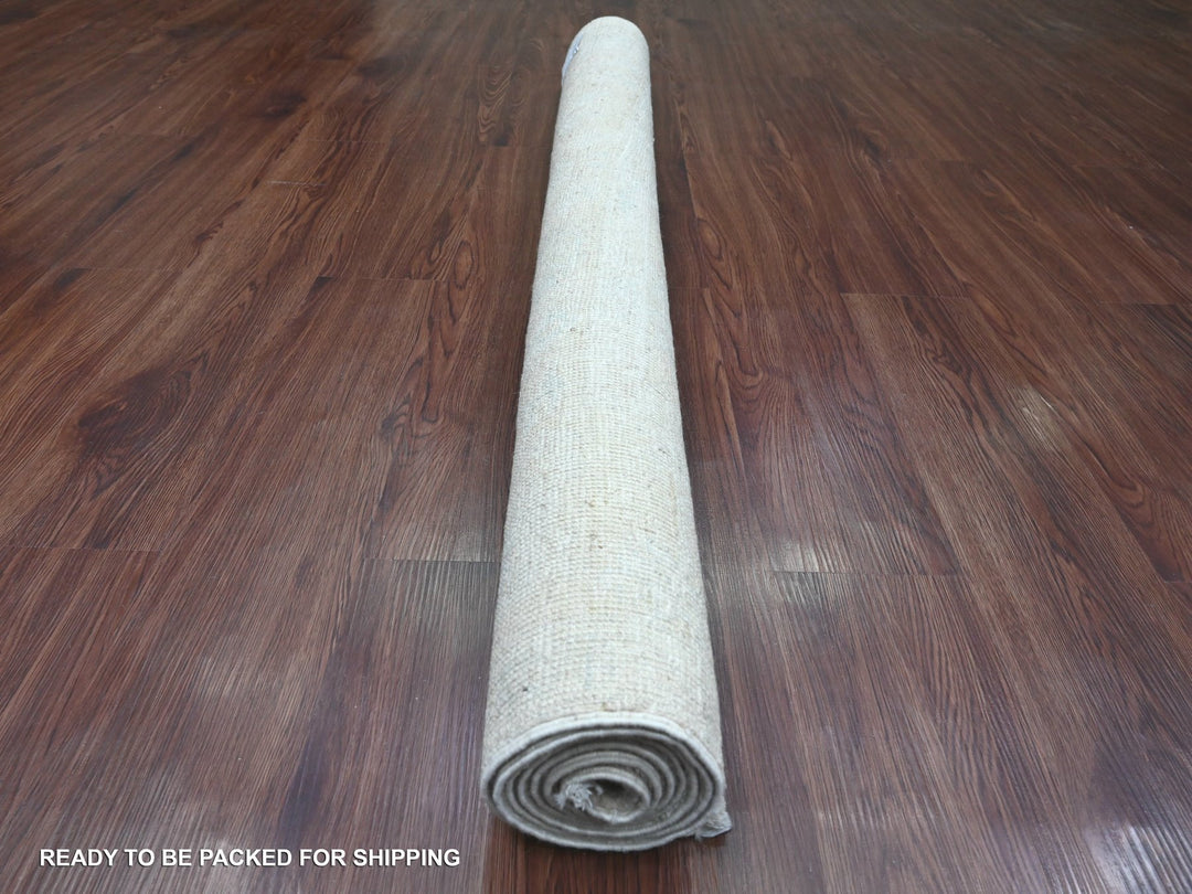 4'8" x 6'3" New Hand Knotted Ivory Wool Rectangle Oriental Rug - MOA10220606