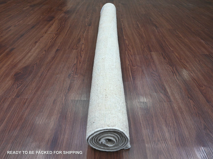 4'8" x 6'3" New Hand Knotted Ivory Wool Rectangle Oriental Rug - MOA10220606