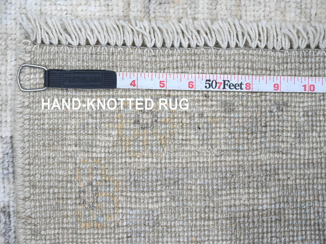 4'11" x 6'10" New Hand Knotted Grey Wool Rectangle Oriental Rug - MOA10220607