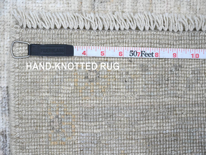 4'11" x 6'10" New Hand Knotted Grey Wool Rectangle Oriental Rug - MOA10220607