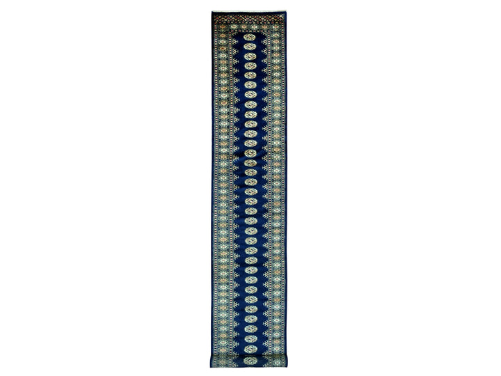 2'6" x 16'10" New Hand Knotted Blue Wool Runner Oriental Rug - MOA10220608