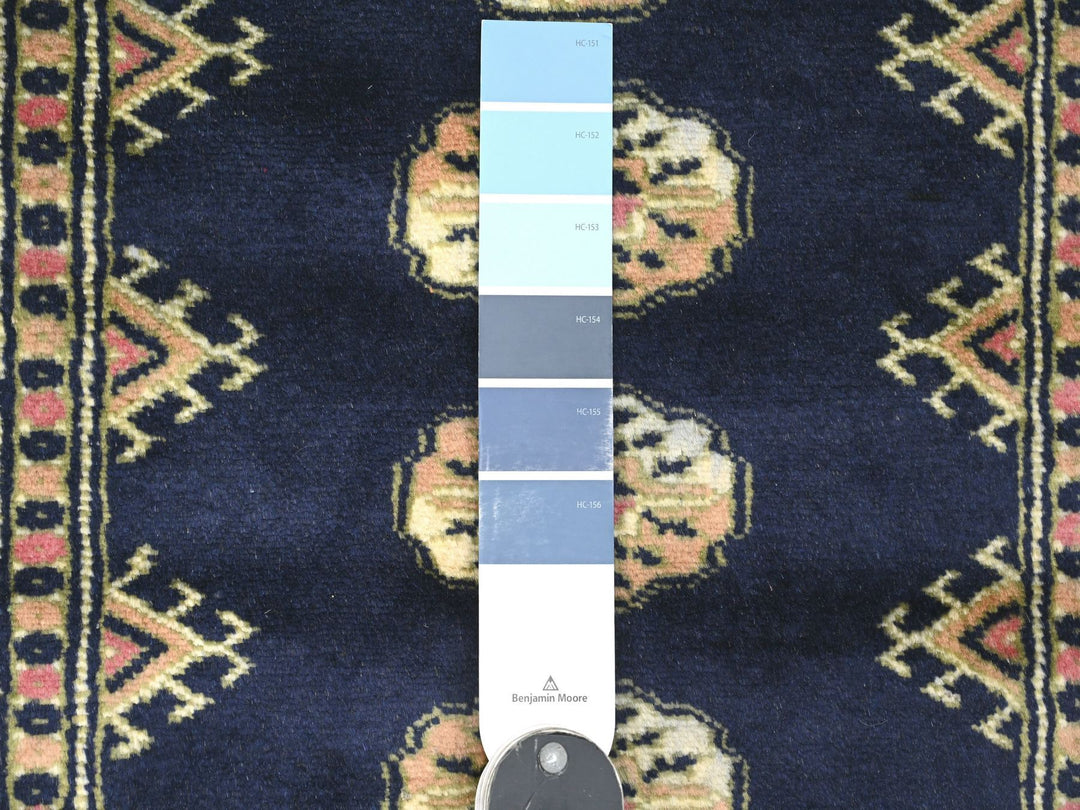 2'6" x 16'10" New Hand Knotted Blue Wool Runner Oriental Rug - MOA10220608