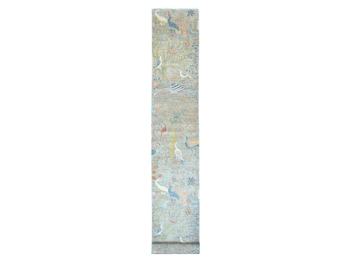 2'6" x 20'2" New Hand Knotted Grey Wool Runner Oriental Rug - MOA10220615