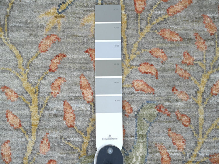 2'6" x 20'2" New Hand Knotted Grey Wool Runner Oriental Rug - MOA10220615