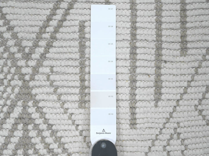 2'5" x 14'3" New Hand Knotted Ivory Wool Runner Oriental Rug - MOA10220617