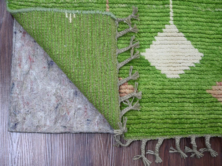 2'5" x 9'0" New Hand Knotted Green Wool Runner Oriental Rug - MOA10220621