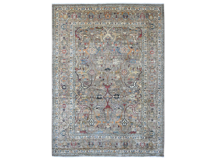9'0" x 12'1" New Hand Knotted Brown Wool Rectangle Oriental Rug - MOA10220625