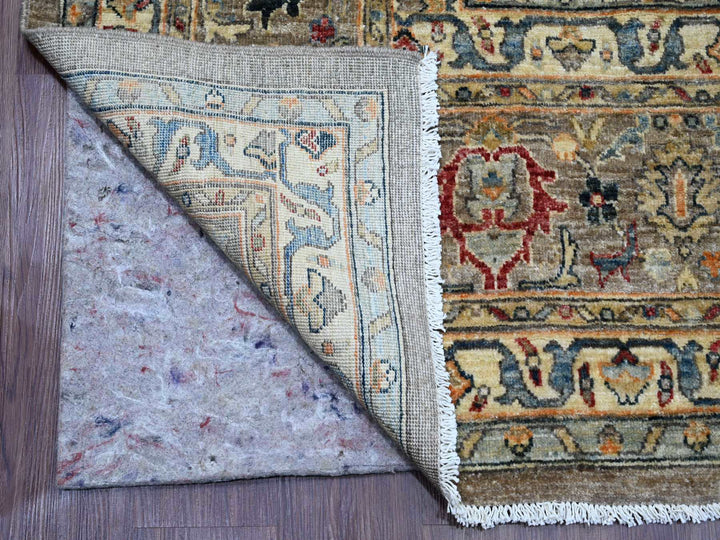 9'0" x 12'1" New Hand Knotted Brown Wool Rectangle Oriental Rug - MOA10220625