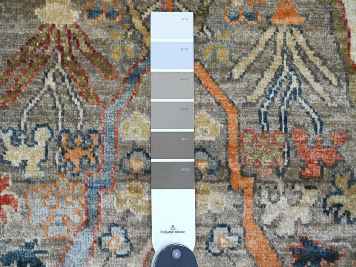 9'0" x 12'1" New Hand Knotted Brown Wool Rectangle Oriental Rug - MOA10220625
