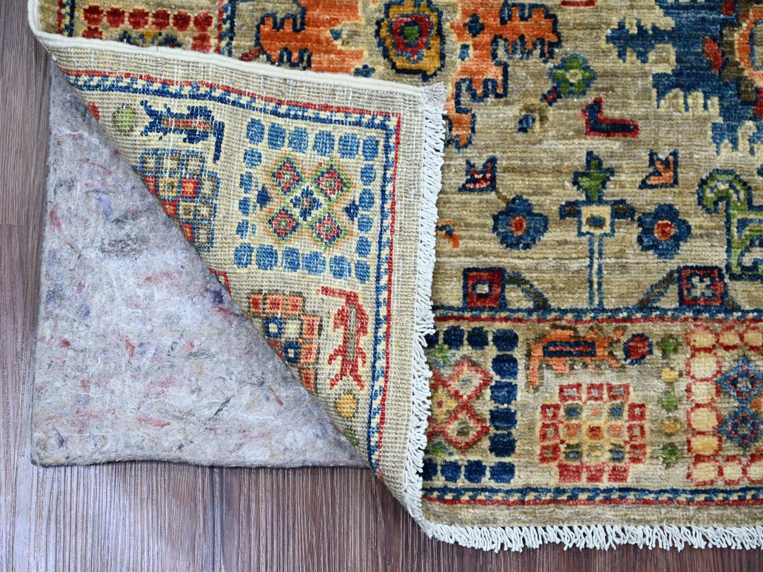 3'1" x 5'0" New Hand Knotted Grey Wool Rectangle Oriental Rug - MOA10220628