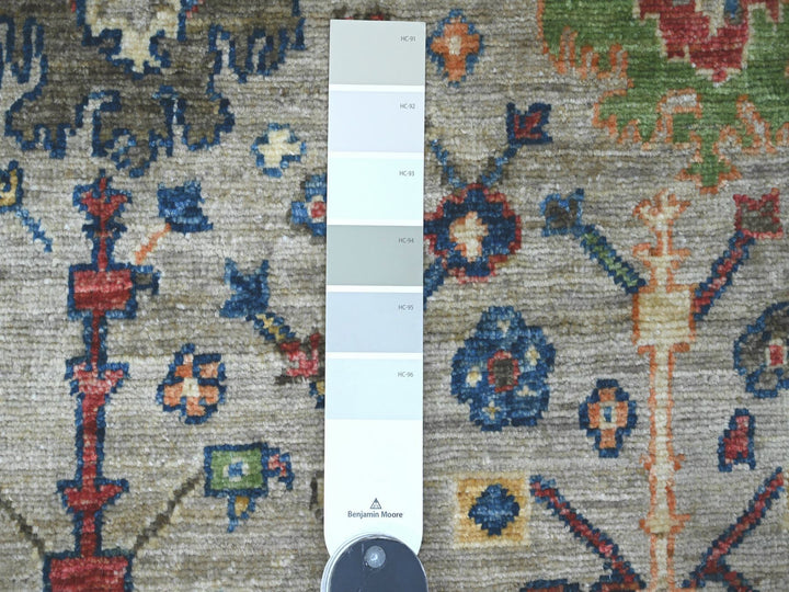 3'1" x 5'0" New Hand Knotted Grey Wool Rectangle Oriental Rug - MOA10220628