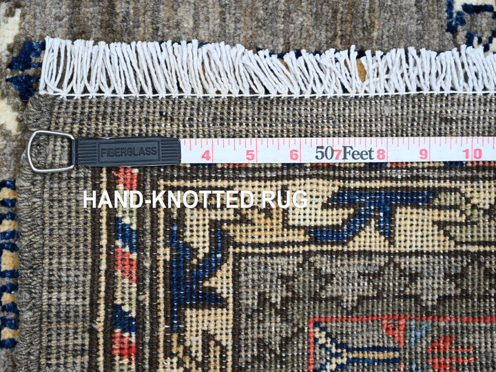 3'6" x 5'0" New Hand Knotted Grey Wool Rectangle Oriental Rug - MOA10220629
