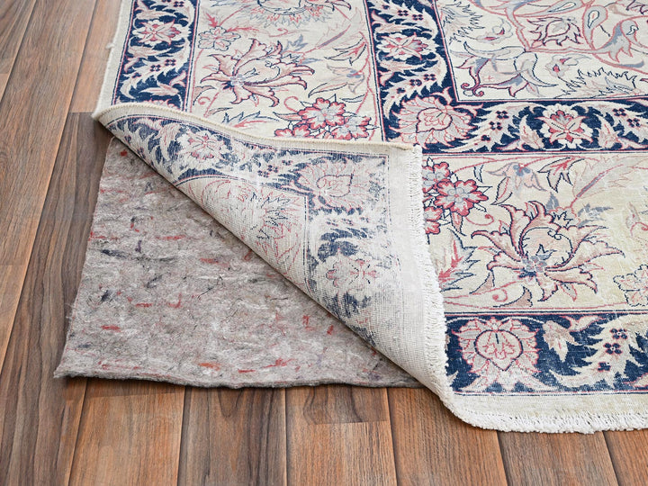 9'11" x 13'2" Vintage Hand Knotted Ivory Wool Rectangle Oriental Rug - MOA1022062
