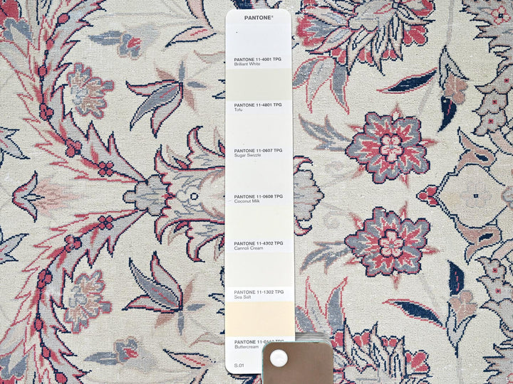 9'11" x 13'2" Vintage Hand Knotted Ivory Wool Rectangle Oriental Rug - MOA1022062
